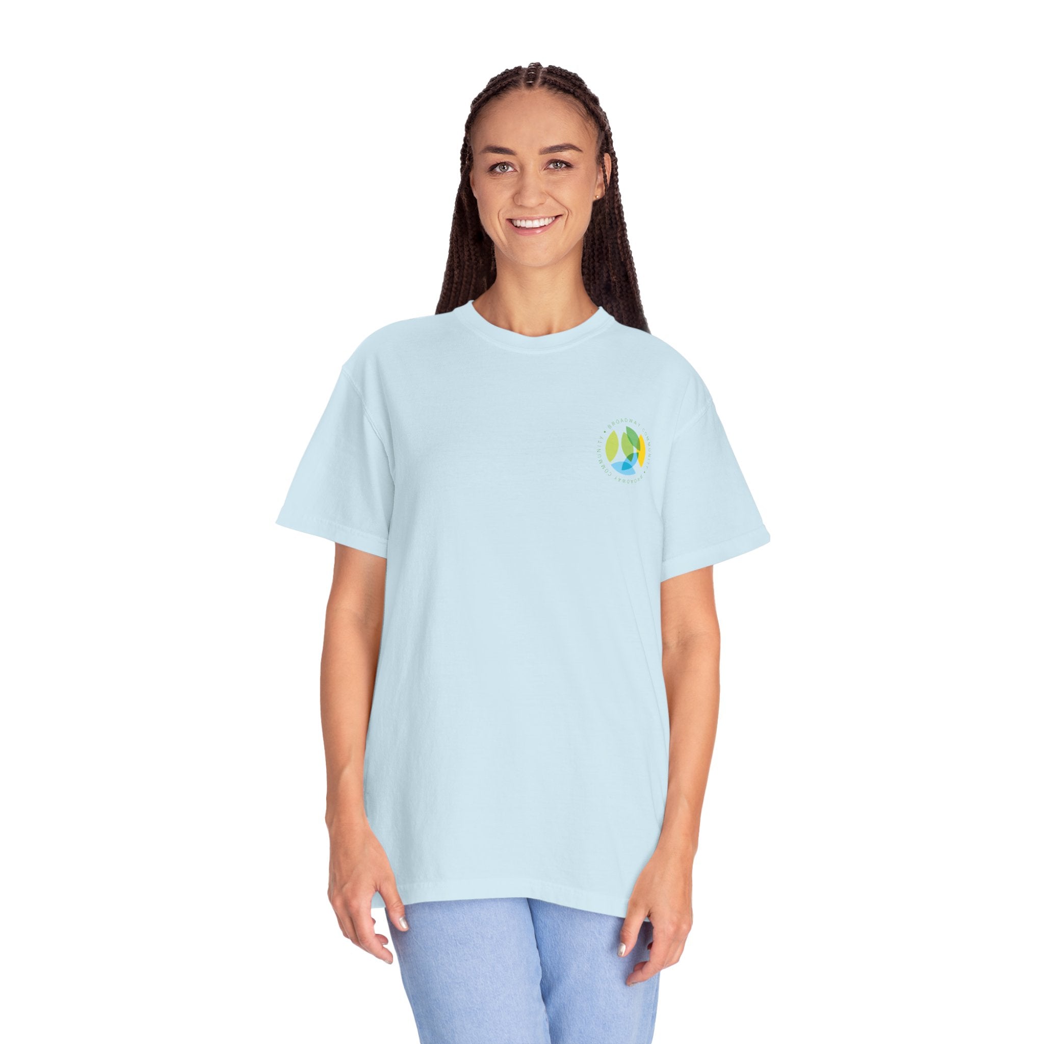 Serving New Yorkers Light Blue T-Shirt – Broadway Community Collection